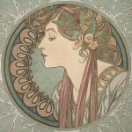 Nástěnný kalendář poznámkový 2027 Notique Alfons Mucha, 20 x 20 cm