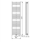 AQUALINE - TONDI otopné těleso rovné 450x1690 středové připojení, černá mat DT446T