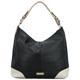 Trendy dámská koženková kabelka na rameno Maya, černá/krémová