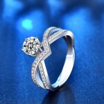 Royal Fashion stříbrný prsten HA-XJZ005-SILVER-MOISSANITE-ZIRCON Velikost: 7 (EU: 54-56)