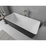 MEXEN/S - Nila volně stojící vana reliéf 170 x 75, bílá/černá, sifon a přepad nikl kartáčovaný 52841708075-97
