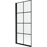 MEXEN - MIST vanová zástěna 80x150 cm 6mm 1-s, černá, dekor, levá 8A9-080-001-70-77-L