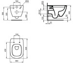 GEBERIT KOMBIFIXBasic vč. bílého tlačítka DELTA 21 WC Ideal Standard Tesi se sedátkem RIMLESS 110.100.00.1 21BI TE2