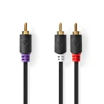 Nedis Kabel k subwooferu RCA (M) - 2x RCA (M) 3.00 m antracit (CABW24000AT30)