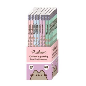 PUSHEEN HB školní tužka s gumou trojúhelníkovou - mix vzorů