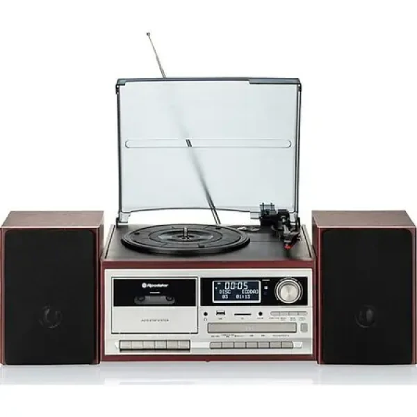 ROADSTAR HIF-8892D+BT hnědá / Gramofon / 64 W / CD / DAB+ a FM / BT / AUX RCA / USB / SD karta (7621800032935)