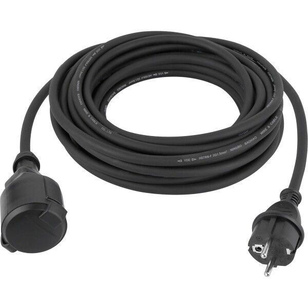 STREND PRO 2130074 Prodlužovací kabel venkovní, 20m, 1 zás., 3x1,5mm, černý, IP44