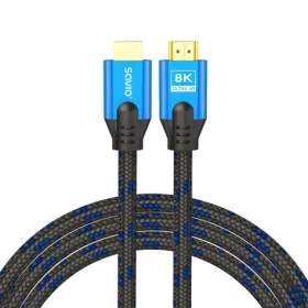 CL-143 HDMI 2.1 modro-černá / Kabel / 8K / Ethernet + 3D / Zlacené konektory / 3 m (SAVIO CL-143)