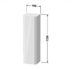 DURAVIT - Happy D.2 Plus Vysoká skříňka 134x40x36 cm, panty vpravo, bílá vysoký lesk HP1261R2222