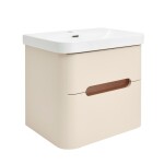 Koupelnová skříňka s umyvadlem SAT Fusion 57,5x53x45 cm pískově béžová mat SATFUSION260BEU SATFUSION260BEU