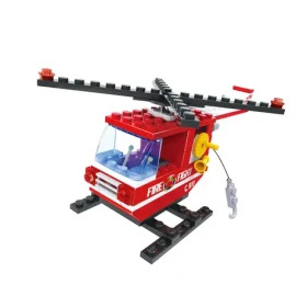 BLOXO 259775 Kompatibilní stavebnice hasiči helikoptéra 84 ks