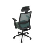 Židle kancelářská, zelená MESH síťovina, zelená látka, plastový kříž, synchronní mechanismus, kolečka pro tvrdé povrchy