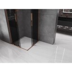 MEXEN/S - Velar L Duo sprchový kout, posuvné dveře 90 x 90, grafit, růžové zlato 871-090-090-02-43-60