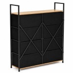 DumDekorace Komoda s 8 látkovými zásuvkami a kovovou konstrukcí 107 x 80 x 24 cm