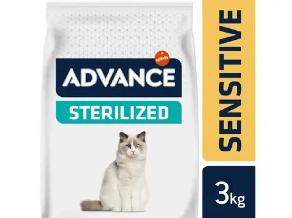 ADVANCE CAT Sterilized Sensitive 3kg / Superprémiové krmivo (granule) / pro sterilizované kočky s citlivým trávením (8410650167909)