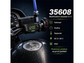 Multifunkční digitální ukazatel pro motocykl STU 35608 3v1