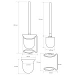 SAPHO - X-ROUND E WC štětka na postavení, mléčné sklo, chrom XR302
