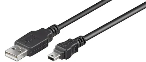 MicroConnect kabel USB2.0 A (M) - miniUSB B (M) 1m černá / 480Mbit/s (USBAMB51)