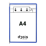 Djois závěsný rámečeks kapsou, velkoobjemový - Fold´up, A4, otevřený shora, modrý, 5 ks