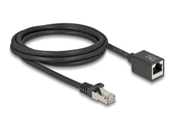 Delock Prodlužovací kabel RJ45 (M)-RJ45 (F) Cat.6a 2 m černá / Prodlužovací kabel / S/FTP / 26 AWG (90309)
