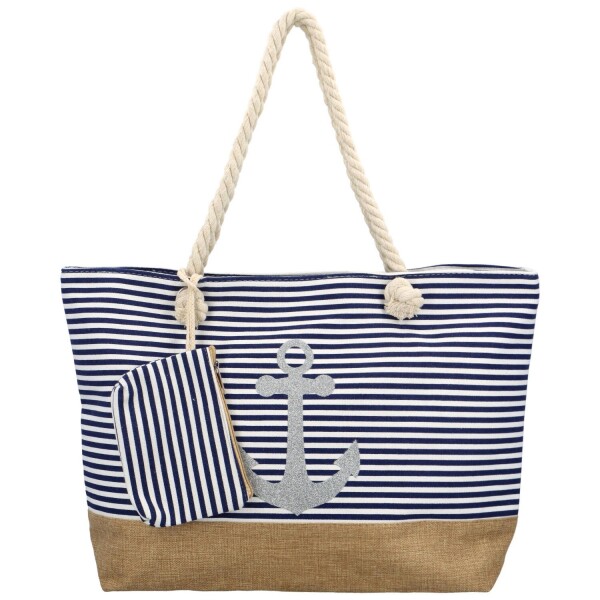 Módní plážová kabelka přes rameno Walura, tmavě modrá