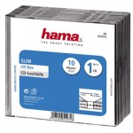 Hama CD BOX SLIM náhradní obal, 10ks/bal, transparentní/černá