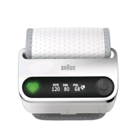 Braun iCheck 7 BPW4500 / tlakoměr na zápěstí / obvod manžety až 21cm / Bluetooth / paměť / 2xAAA / bílá (BPW4500)