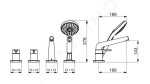 HANSA - Designo Baterie na okraj vany, 4-otvorová instalace, chrom 53122083