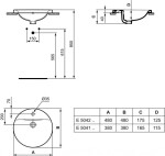 IDEAL STANDARD - Connect Umyvadlo zápustné, průměr 38 cm, s přepadem, 1 otvor pro baterii, bílá E504101