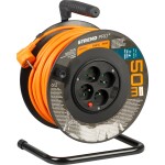 STREND PRO 213059 Prodlužovací kabel na bubnu, 50m, 4 zás., 3x1,5mm, oranžový