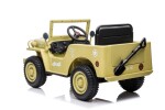 Mamido Dětský elektrický vojenský Jeep Willys 4x4 béžový