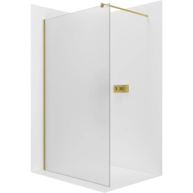 CERANO Sprchová zástěna Walk-in Onyx Round L/P - 8 mm - kulatá vzpěra - zlatá, mléčné sklo - 70x200 cm