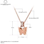 Ocelový náhrdelník Xaviera se zirkony - chirurgická ocel, motýl, Zlatá 40 cm + 5 cm (prodloužení)