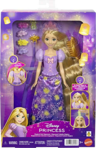 Disney princezny panenka locika se zářícími vlasy - Mattel Disney