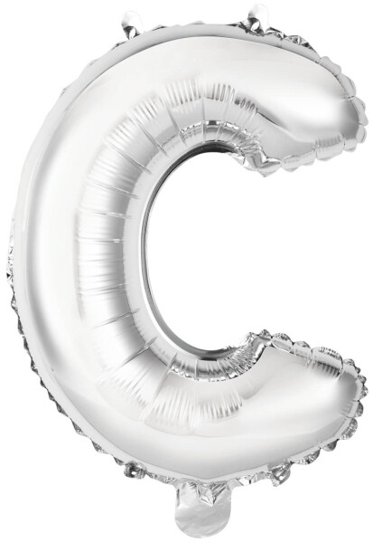 Písmena C stříbrné foliové balónky 29,5 cm x 40 cm Písmena C stříbrné foliové balónky 29,5 cm x 40 cm