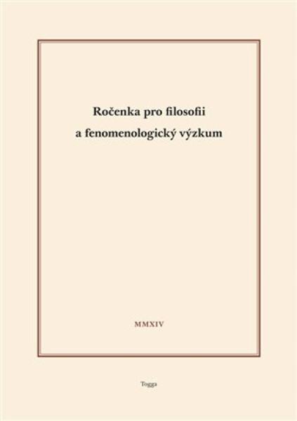 Ročenka pro filosofii fenomenologický výzkum 2014