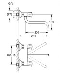 GROHE - Costa Dřezová baterie nástěnná, chrom 31187001