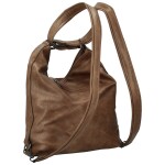 Trendy dámský koženkový kabelko-batoh Kavya, tmavě béžový