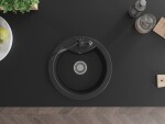 MEXEN/S - Diego granitový dřez 1-miska včetně baterie Carla, černá/stříbrná metalik 6512-73-670700-70