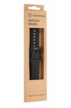 Tactical 789 Silikonový Řemínek s Přezkou pro Apple Watch 38 40mm Grain černá (8596311138874)