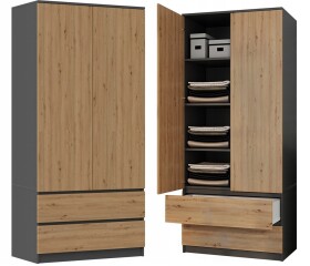 FRONTI Šatní skříň MALWA SS-90 Antracit + dub artisan 15165