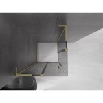MEXEN/S - Velar L Duo sprchový kout, posuvné dveře 100 x 100, grafit, zlato kartáčovaná 871-100-100-02-43-55