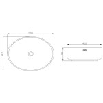 INVENA - Umyvadlo na desku ASTRI TREND 55 cm, oval CE-30-001-W