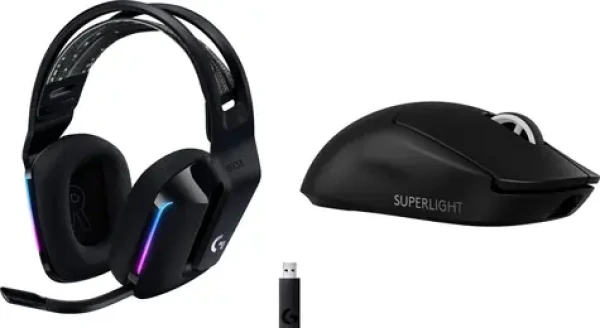 Logitech G733 Lightspeed černá + G PRO X SuperLight 2 / Bezdrátová herní sada / sluchátka a myš