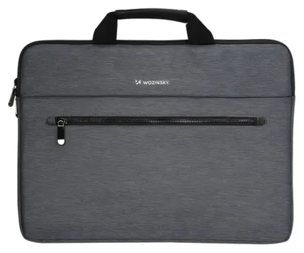 Wozinsky WTL-15 šedá / Taška na notebook / 15,6" / držadlo / kovový zip
