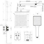 SAPHO - SMART SELECT podomítkový sprchový set s termostatickou baterií, 2 výstupy, posuvný držák sprchy, zlato mat RP042GB-02