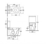 KLUDI - Resa R WC kombi mísa, spodní odpad, Rimless, SpiralFlush, lesklá bílá 23WCB0643