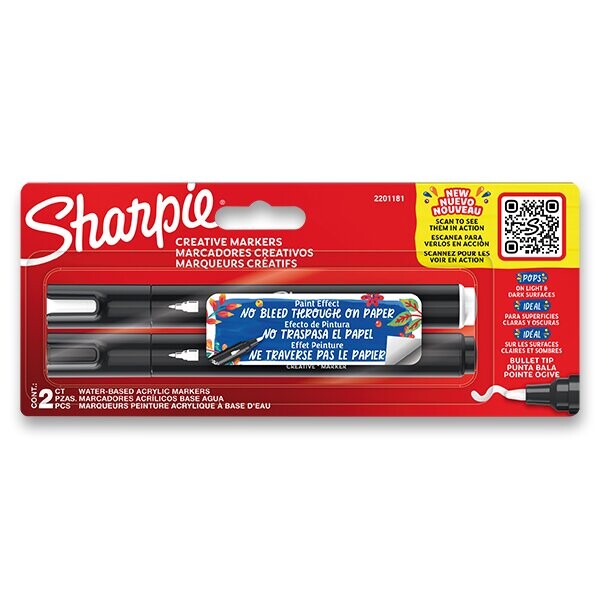 Sharpie akrylové popisovače sada 2 ks černý a bílý