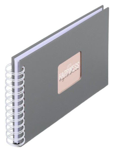 Album klasické spirálové Fine Art 24x17cm, 50 stran, kamenná šedá, bílé listy