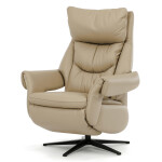 Relaxační křeslo, elektrické zabudované ovládání, krémová, kůže,TV-B3980 CRM3